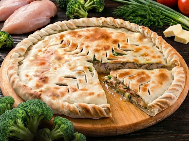Пирог с курицей и брокколи