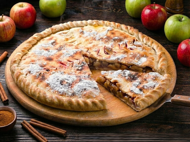 Пирог с яблоком и корицей