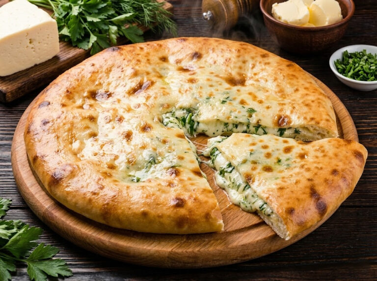 Пирог с зеленью и сыром